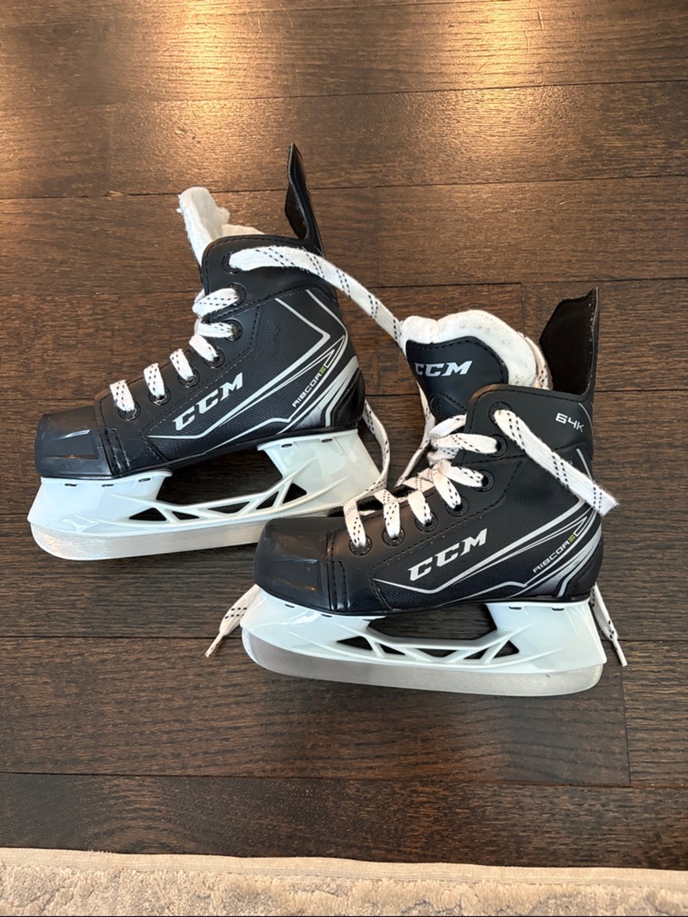 CCM Kids Black and White Ice Hockey Skates